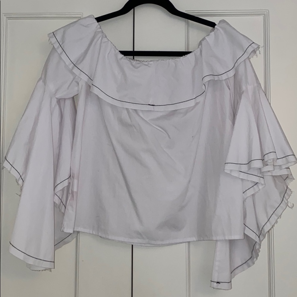 Wide sleeve off the shoulder blouse